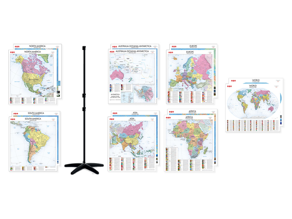 Wall maps with a hanger ? English set