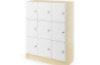Prima. White storage locker 9 with doors - birch