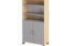 High wardrobe with shelves and doors with lock. Grey. Fresh Collection