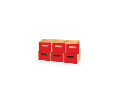 6 - big wooden trays - Red