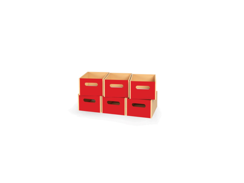 6 - big wooden trays - Red