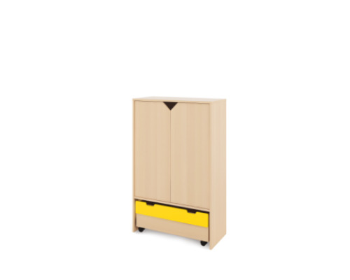 Storage Unit XL with shelves + doors & container - Beech