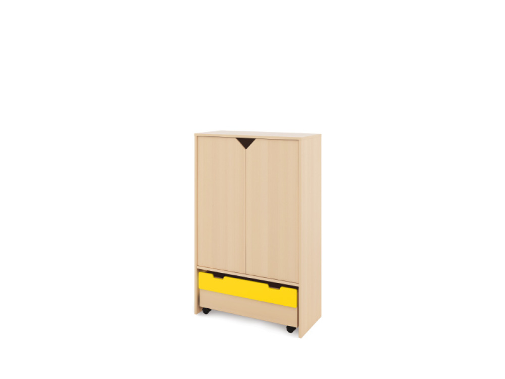 Storage Unit XL with shelves + doors & container - Beech