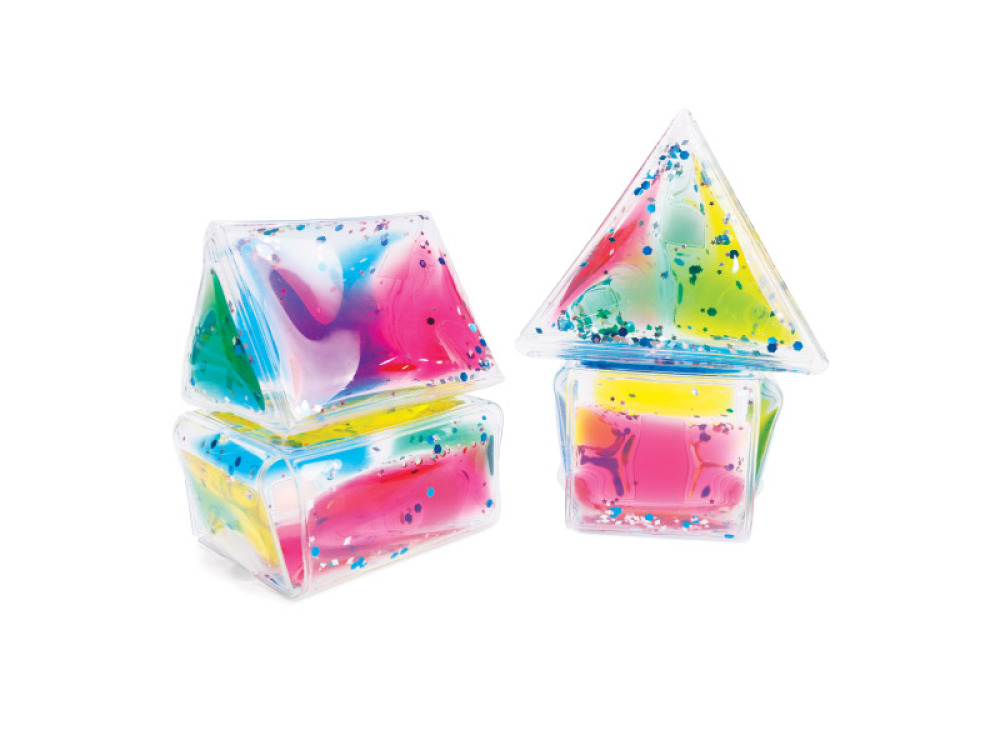 Sensory gel solids with glitter