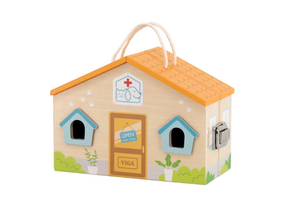 Vet. Wooden house with accessories