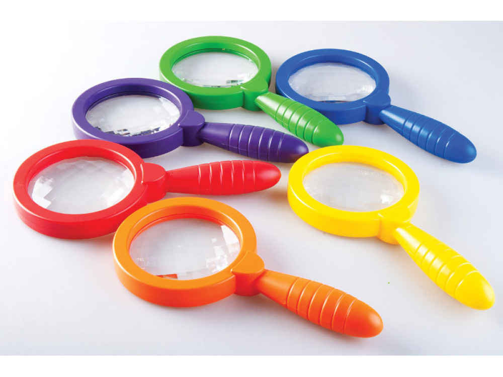 Big magnifying glass with kaleidoscope glasses