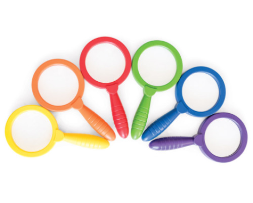 Big magnifying glass with kaleidoscope glasses