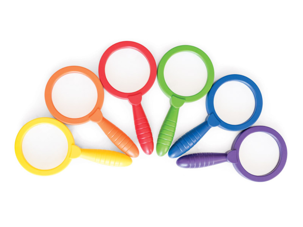 Big magnifying glass with kaleidoscope glasses