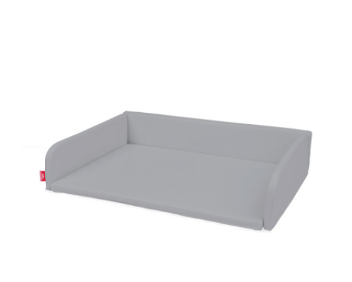 Changing mat with sides for two-person changing table. Grey