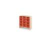 Storage Unit L with deep wooden trays - Red