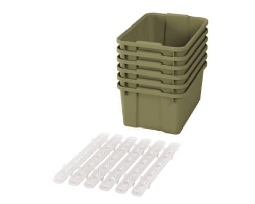 Big plastic containers with runners - eco light green - 06