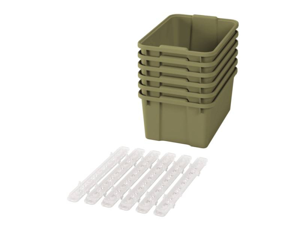 Big plastic containers with runners - eco light green - 06