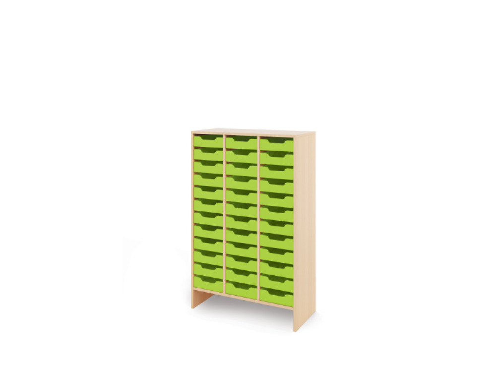 Storage Unit XL with shallow cardboard trays - Green