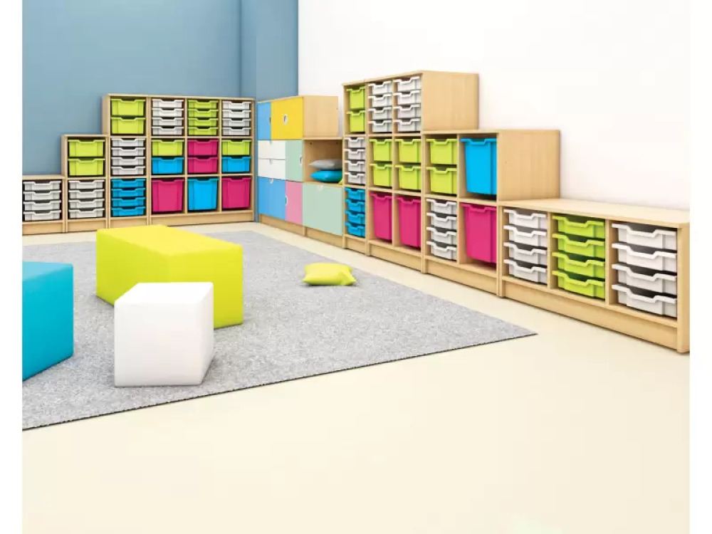 Cubo small cabinet 1 for plastic containers. Birch