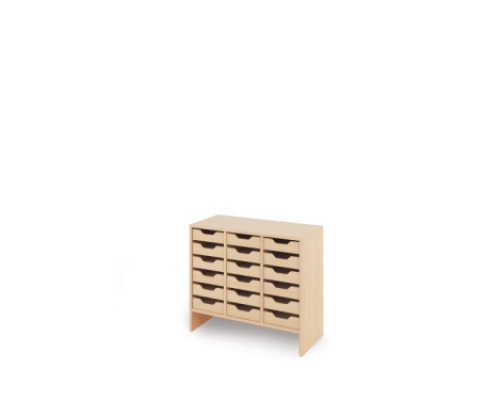 Storage Unit M with shallow wooden trays - Eko