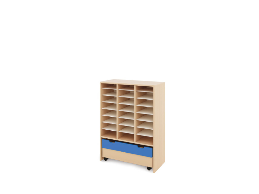 Storage Unit X with compartments + container - Blue