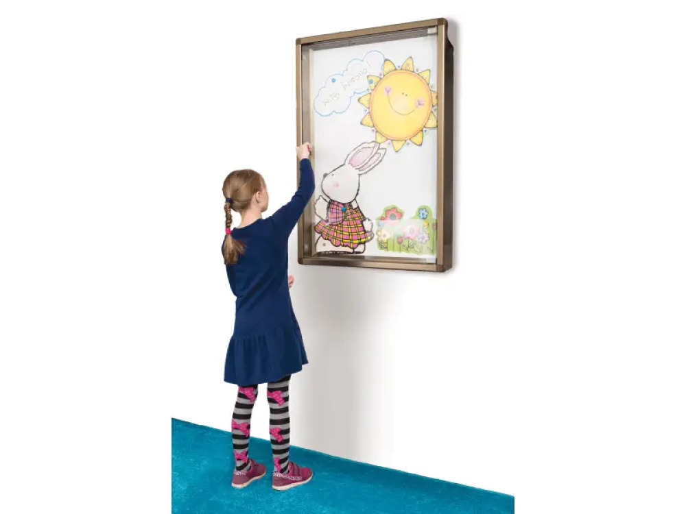 Showcase with door, magnetic inside