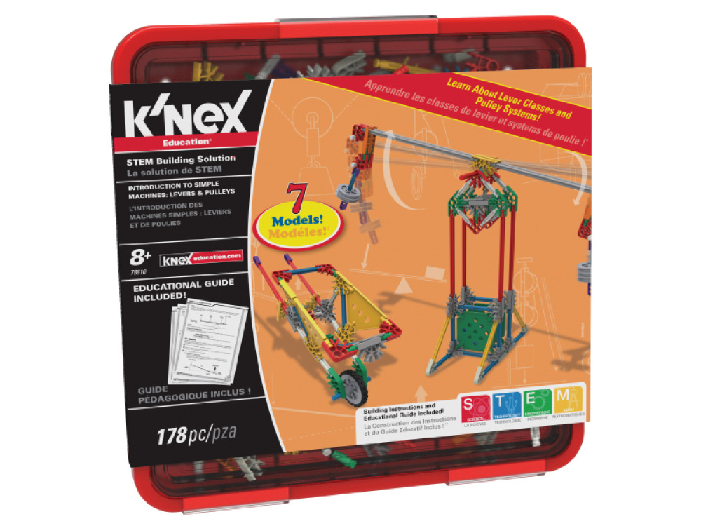 Levers and pulleys. K'nex construction blocks