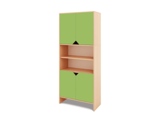 Tall Storage Unit + half bottom & upper doors - Green