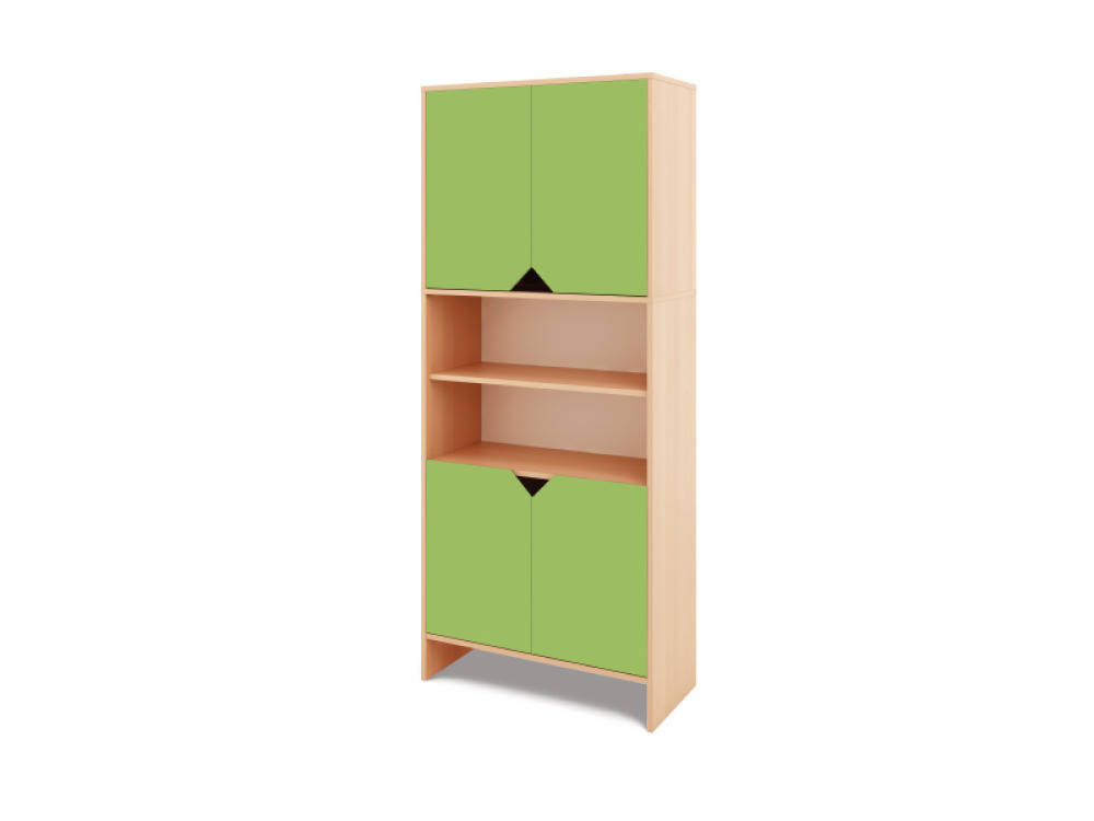 Tall Storage Unit + half bottom & upper doors - Green