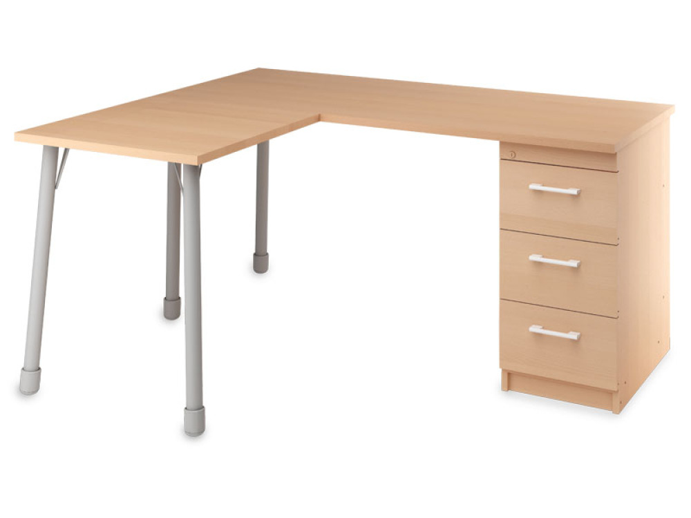Prima desk with drawers beech