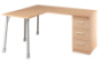 Prima desk with drawers beech