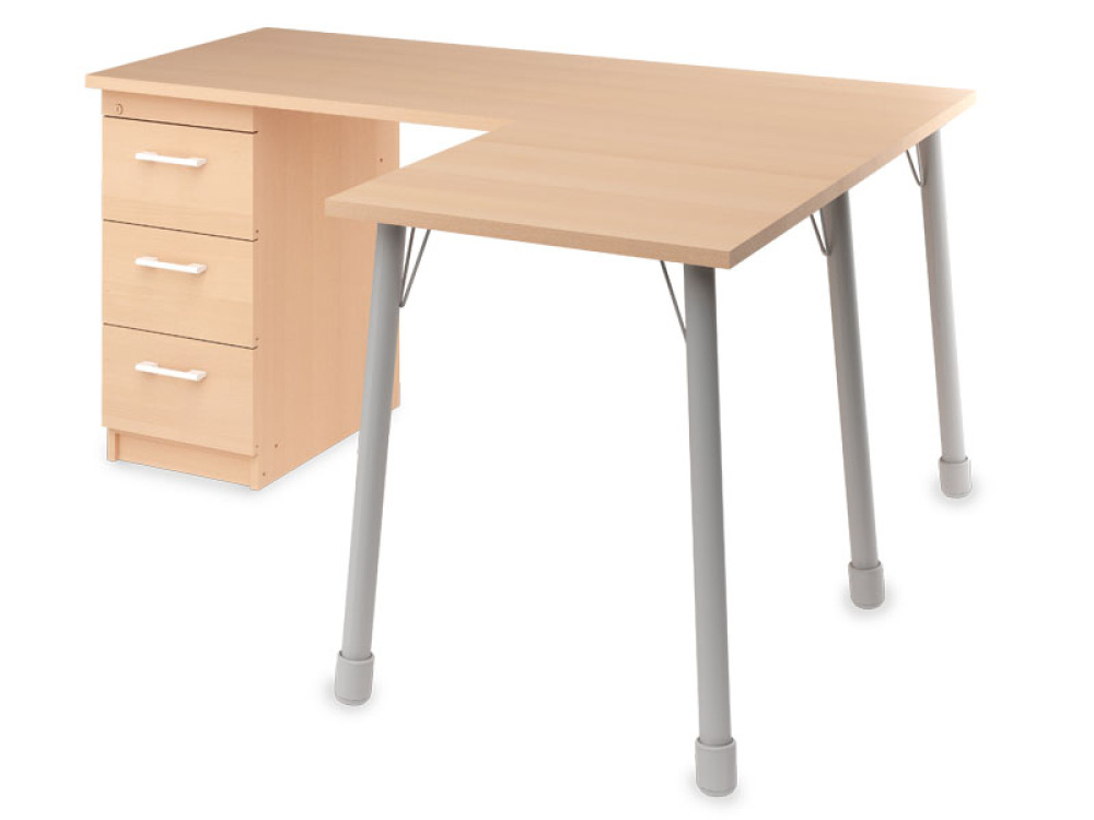 Prima desk with drawers beech