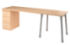 Prima desk with drawers beech