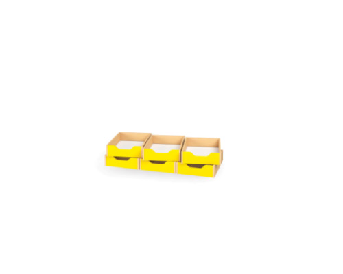 6 - small wooden trays - Yellow