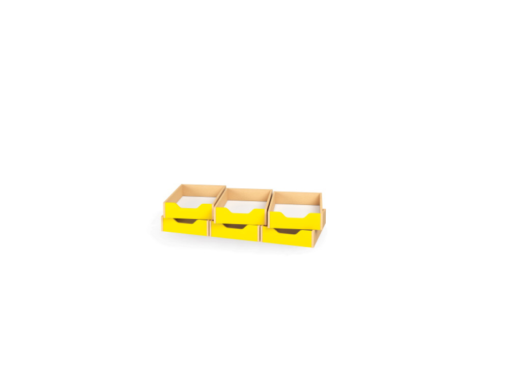 6 - small wooden trays - Yellow