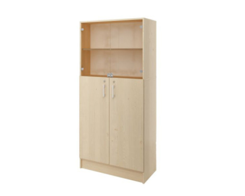 PRIMA FEATURES Unit with a wooden doors and a glass doors birch