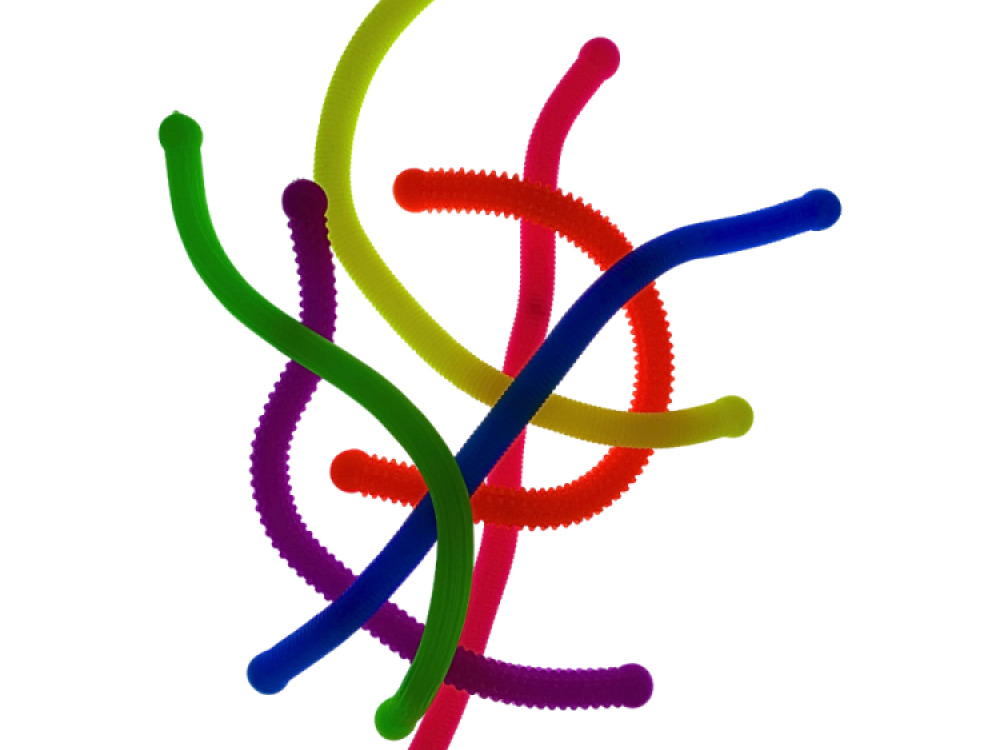 Stretchy Textured Elastic Fidget Snakes (Pack of 6)