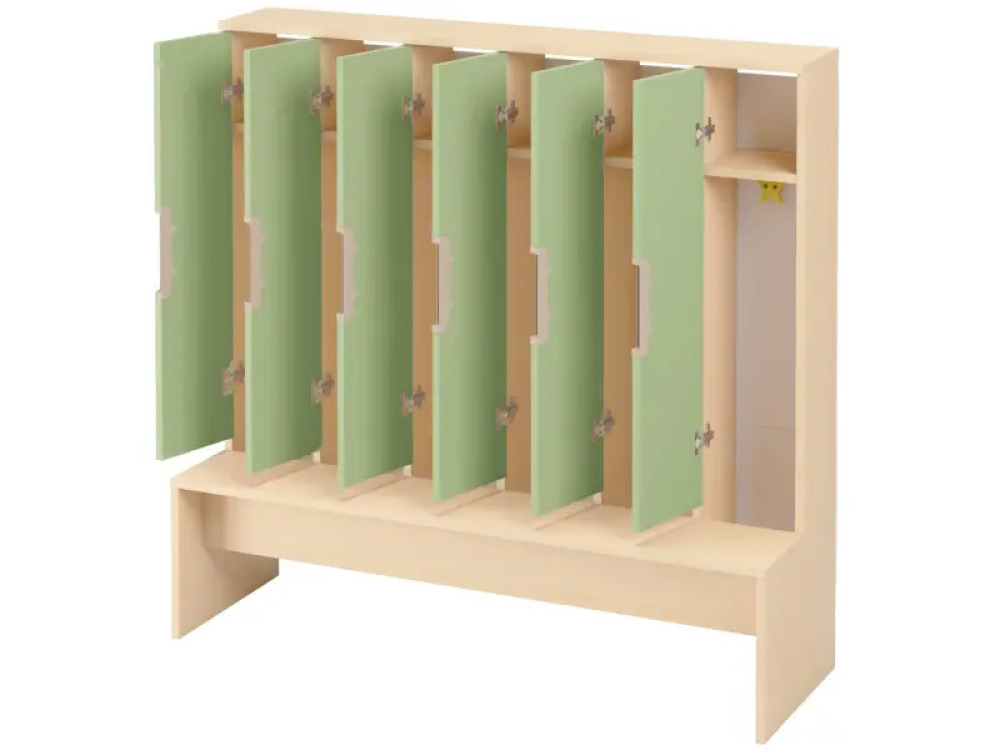 Doors with handle for cloakroom Vita 6 - Avocado