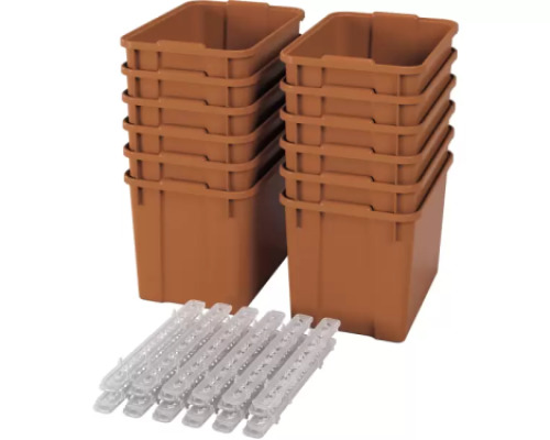 Extra large plastic containers with runners - eco sienna - 12