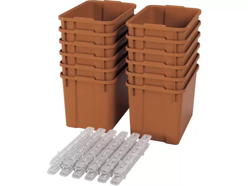 Extra large plastic containers with runners - eco sienna - 12