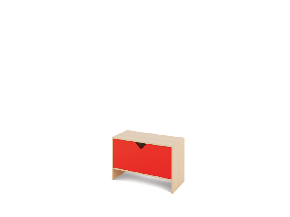 Storage Unit S with shelves + doors - Red