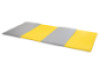 Foldable gymnastics mat 4-part. Yellow-grey