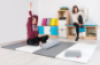 Foldable gymnastics mat 4-part. Yellow-grey