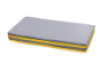 Foldable gymnastics mat 4-part. Yellow-grey