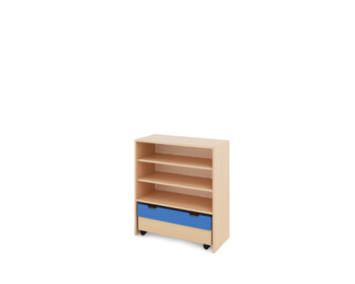 Storage Unit L with shelves + containers - Blue