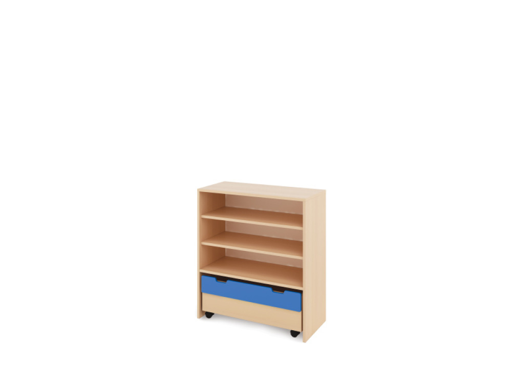 Storage Unit L with shelves + containers - Blue