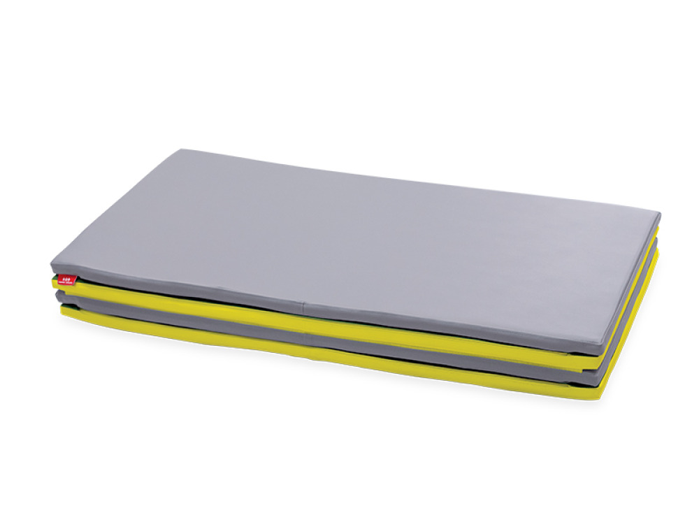 Foldable gymnastics mat 4-part. Lime-grey