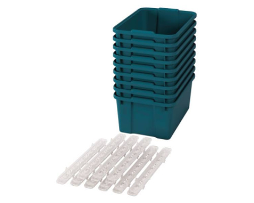 Big plastic containers with runners - eco blue-green - 09