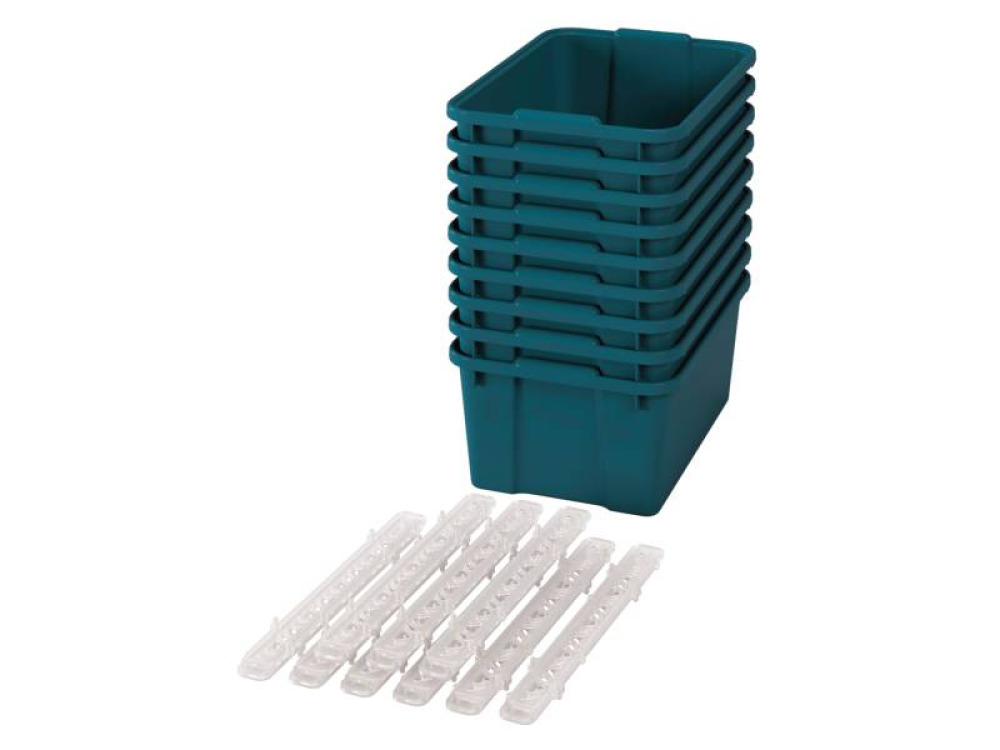 Big plastic containers with runners - eco blue-green - 09