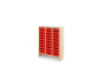 Storage Unit X with shallow wooden trays - Red