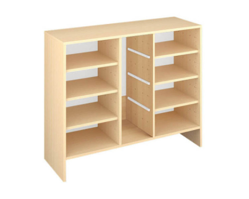 Storage Unit L with shelves for trays - Beech