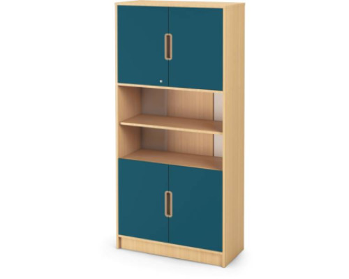 Tall Cabinet 92 with doors and lock - Type C - Emerald blue
