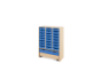 Storage Unit X with shallow wooden trays + container - Blue
