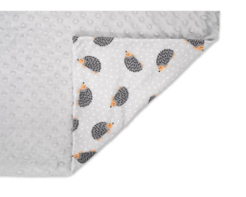 Weighted blanket - size S, grey, hedgehog-patterned