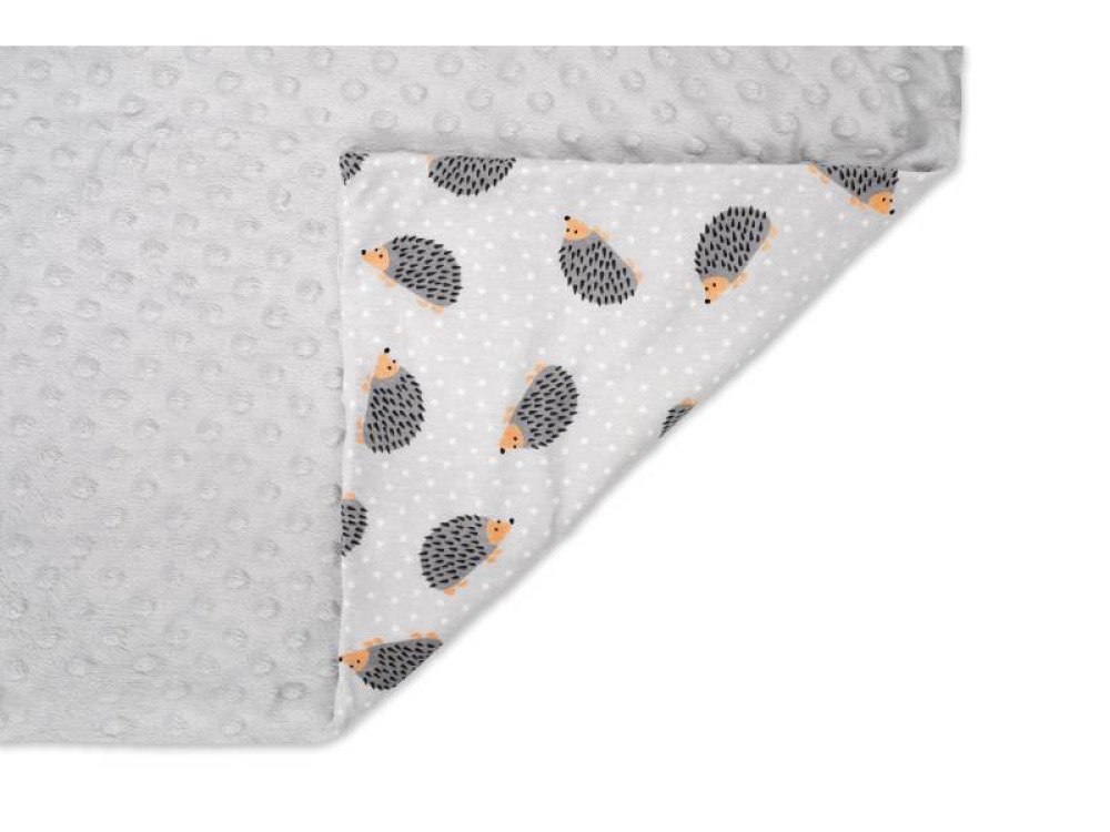 Weighted blanket - size S, grey, hedgehog-patterned